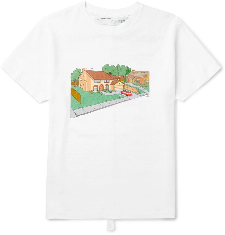 Photo: Off-White - Simpsons House Slim-Fit Printed Cotton-Jersey T-Shirt - Men - White