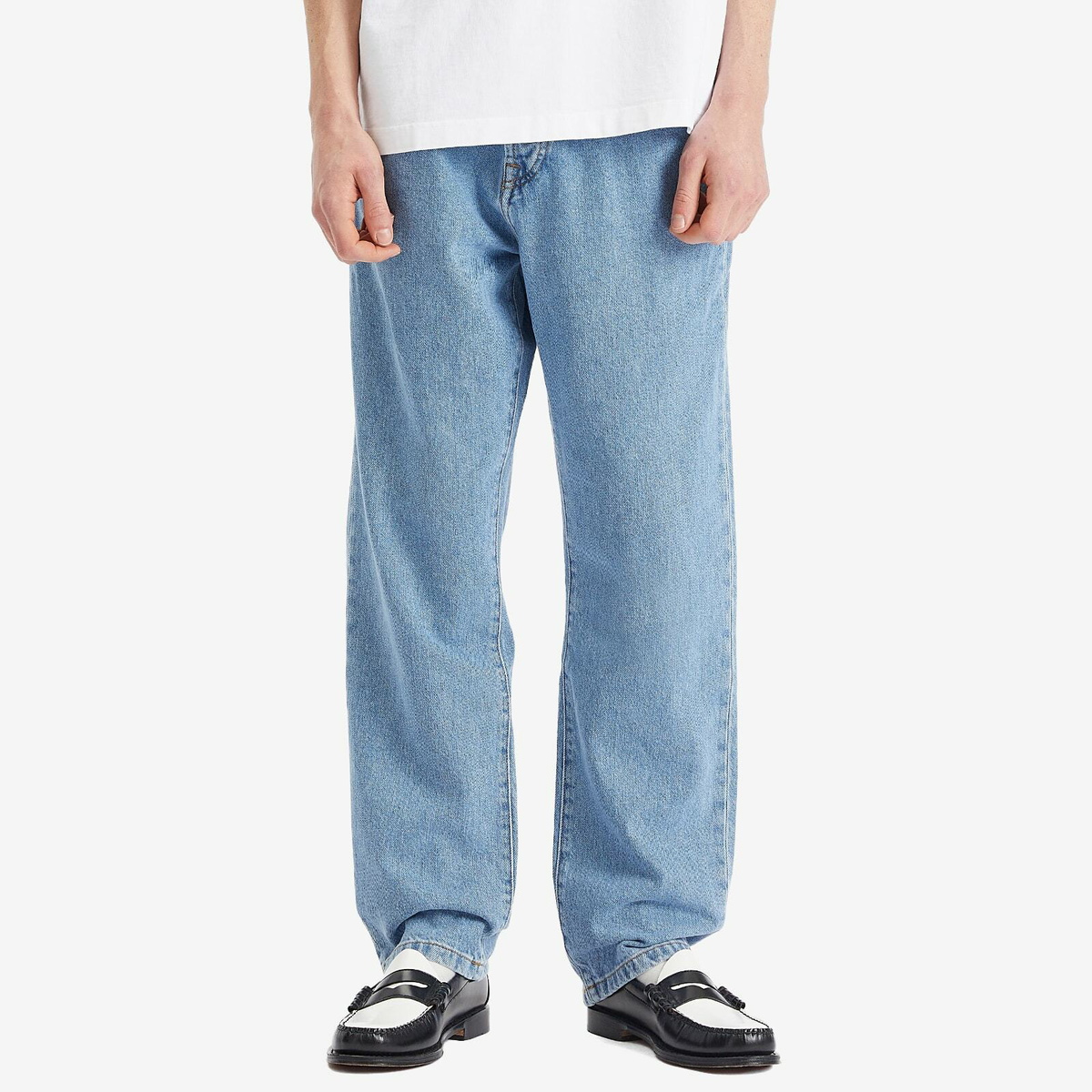 Róhe Men's Straight Leg Jeans in Denim Blue
