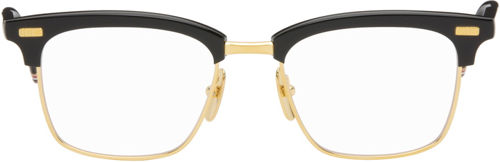 Photo: Thom Browne Gold & Black Acetate and Titanium Glasses