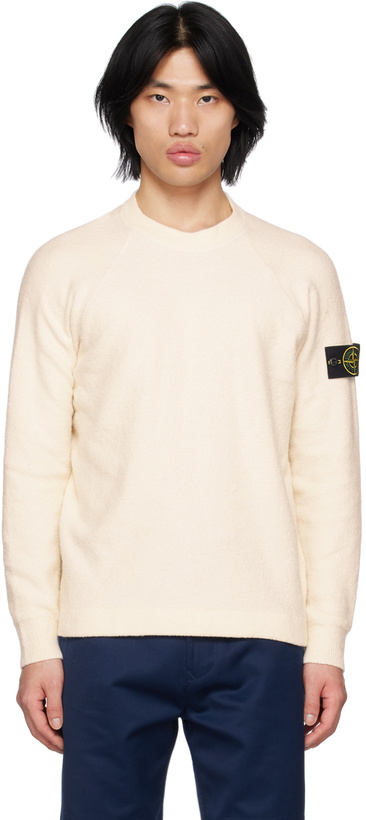 Photo: Stone Island Off-White Patch Sweater