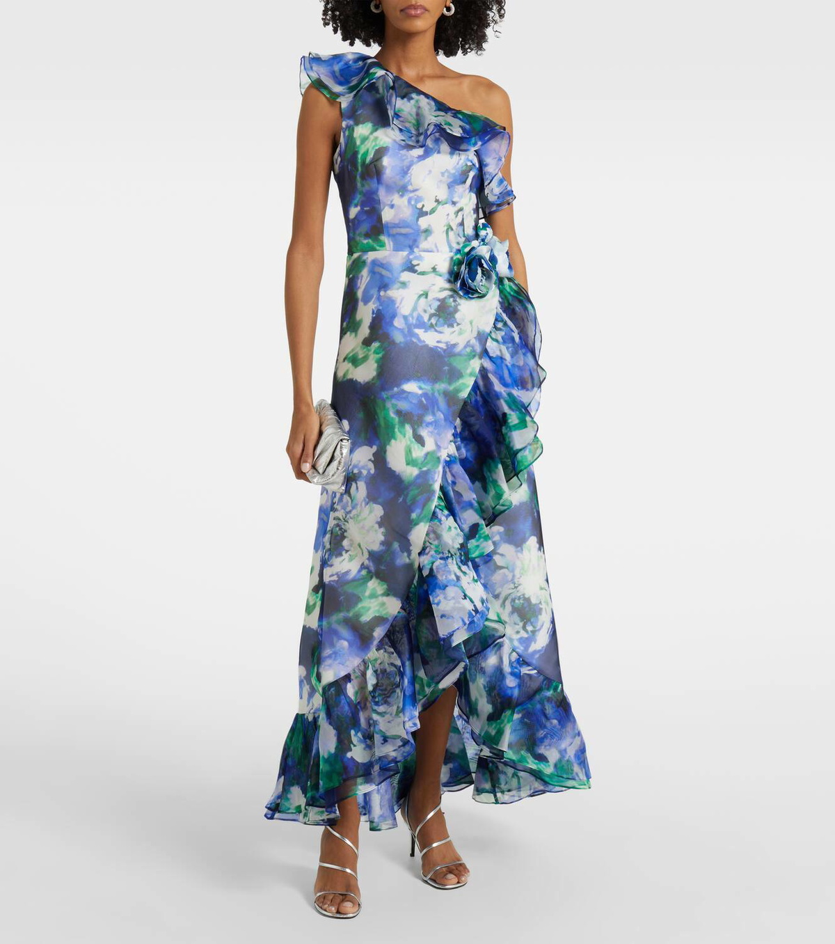 chinese dress ladies Costarellos - Colette Lurex Georgette Halterneck Gown