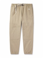 Nike - ACG Tapered Logo-Embroidered Belted Stretch-Nylon Trousers - Neutrals