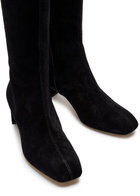 Aeyde Marty 50 Suede Knee-high Boots Black