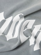 Givenchy - Distressed Logo-Print Cotton-Jersey T-Shirt - Blue