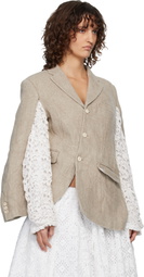 Comme des Garçons Beige Linen Super Heavy Canvas & Cotton Lace Blazer