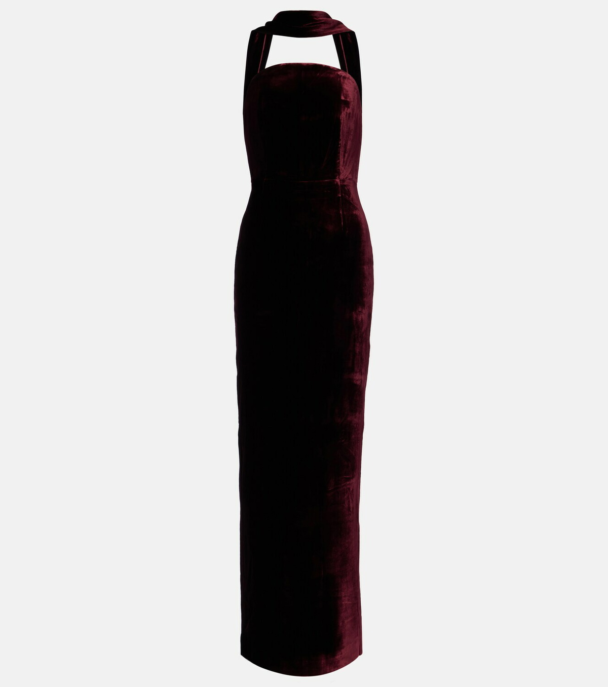 Roland Mouret Scarf-detail velvet corset gown