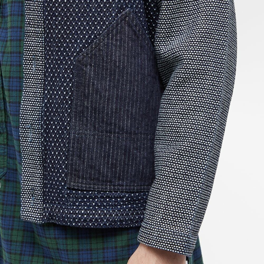 FDMTL Men's Boro Patchwork Cardigan in Rinse Indigo FDMTL