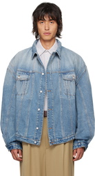 Hed Mayner Blue Faded Denim Jacket