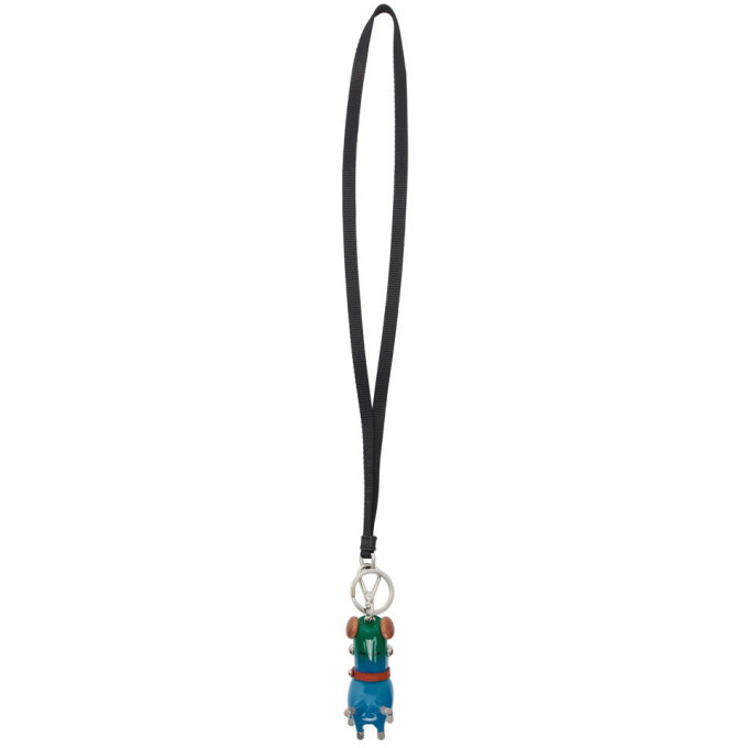 Prada Blue and Green Pradamalia Socks Keychain Prada