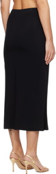 RECTO Black Front Slit Midi Skirt