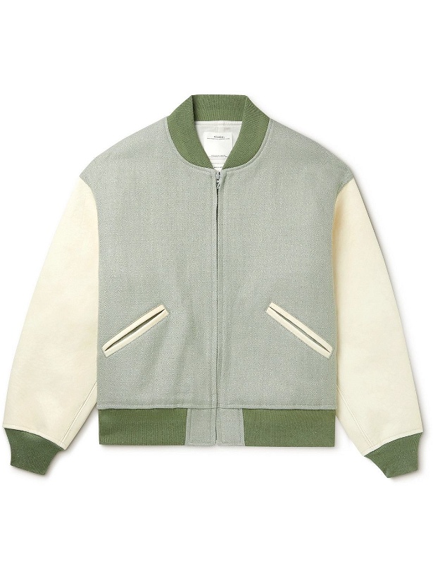 Photo: Visvim - Wool and Linen-Blend and Leather Bomber Jacket - Green