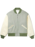 Visvim - Wool and Linen-Blend and Leather Bomber Jacket - Green