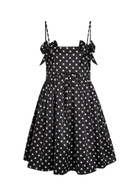 Ganni Polka-dot Stretch-satin Mini Dress Black