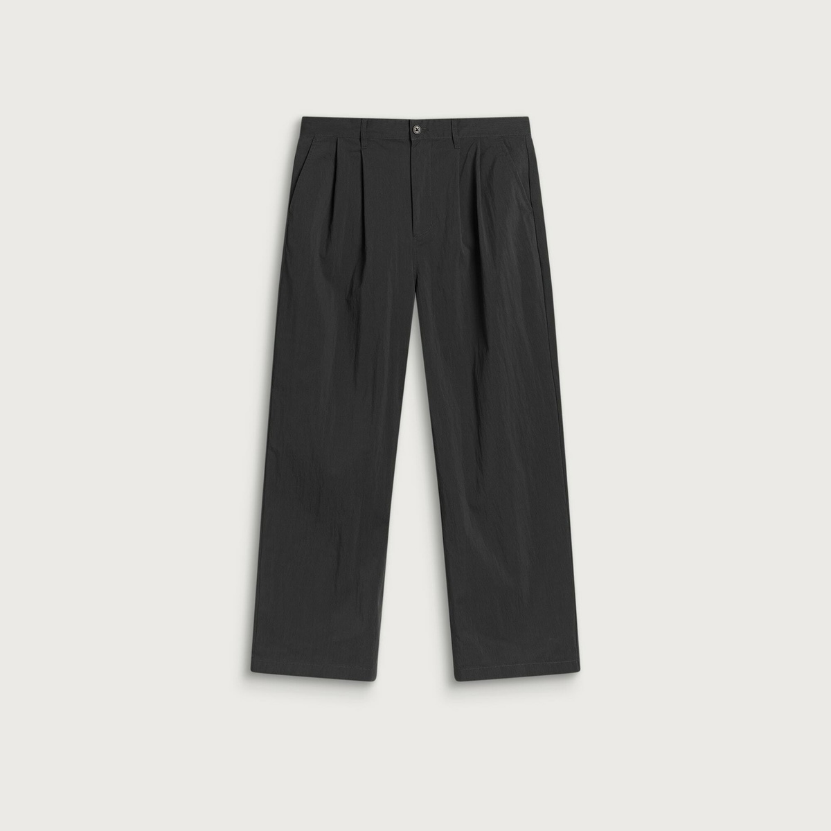 Danton Men's Twill Pleated Trousers in Charcoal