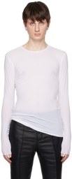 SAPIO White Raw Edge Long Sleeve T-Shirt