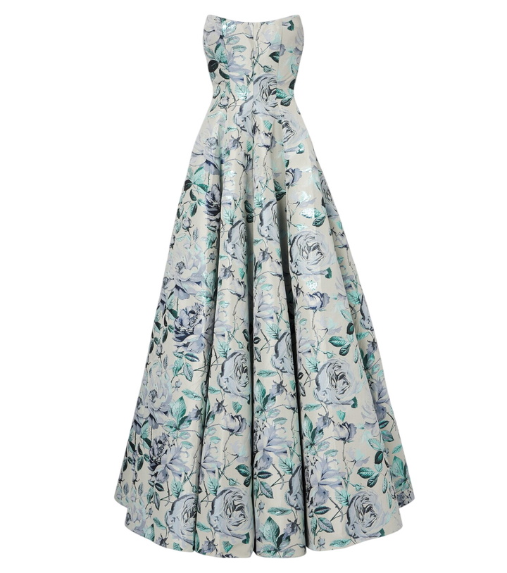 Photo: Markarian Laila floral brocade bustier gown