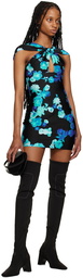 Coperni Black & Blue Cutout Minidress