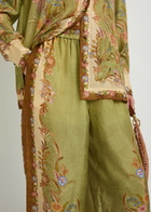 Zimmermann Indra Printed Silk Trousers Khaki