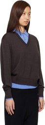 Acne Studios Brown & Blue Layered Wool Knit Sweater