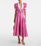 Rodarte Belted polka-dot silk twill midi dress