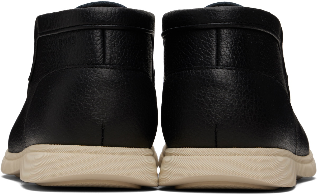 BOSS Black Tumbled Leather Desert Boots