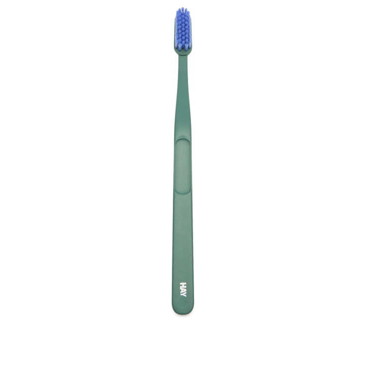 Photo: HAY Tann Toothbrush in Pine Green/Blue 