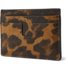 TOM FORD - Leopard-Print Nubuck Cardholder - Men - Green