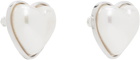 AMBUSH White Pearl Heart Stud Pierce Earrings