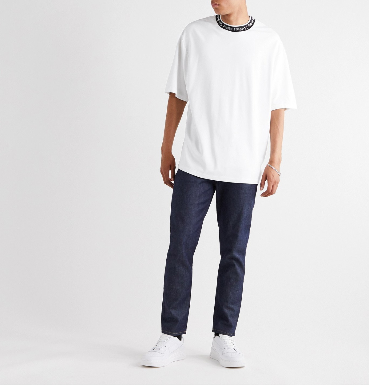 Acne Studios - Logo-Jacquard Jersey T-Shirt - White Acne Studios