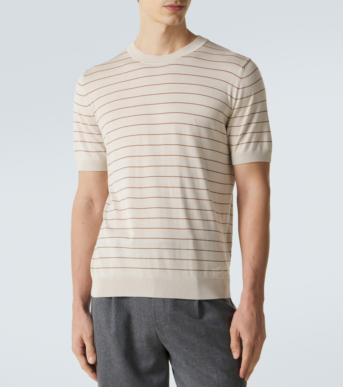 Lardini Striped silk T-shirt