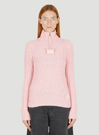 Cotton Bouclé Jumper in Pink