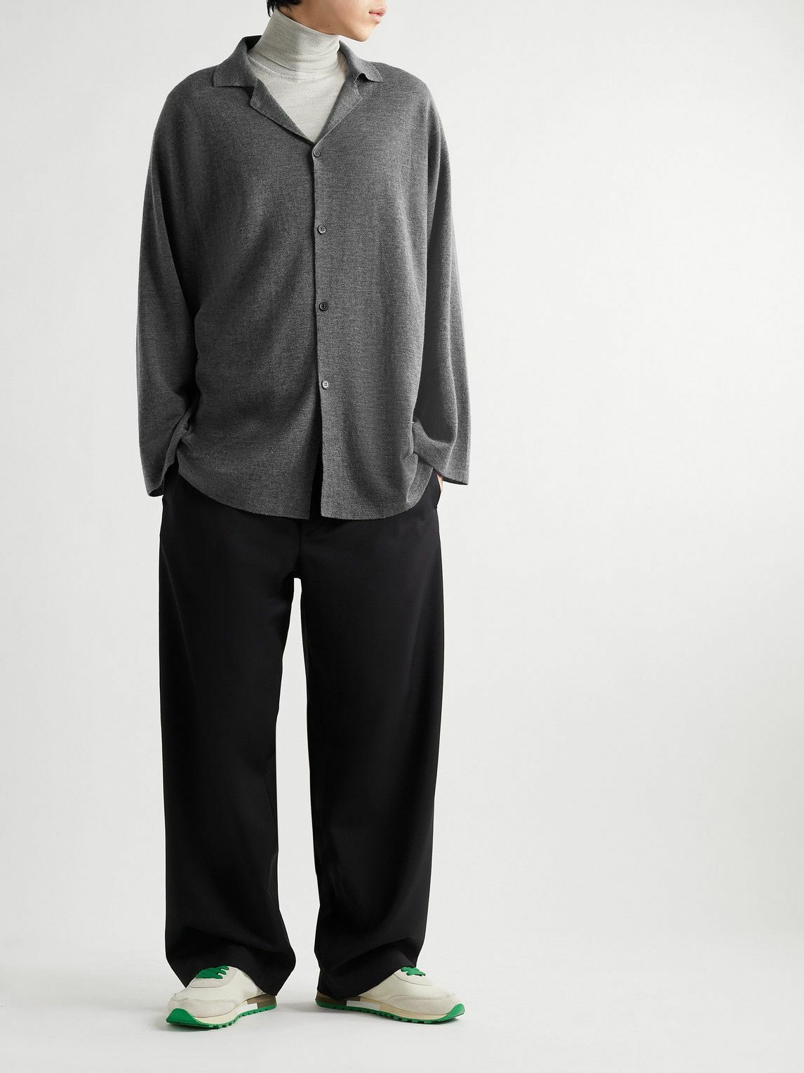 The Row Alagir Cashmere Shirt Gray The Row