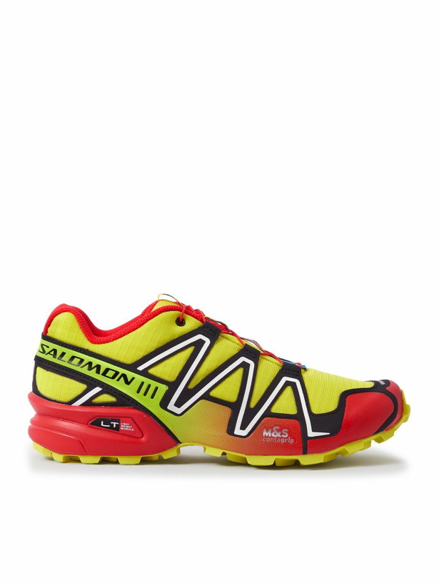 Photo: Salomon - Rubber-Trimmed Mesh Sneakers - Yellow