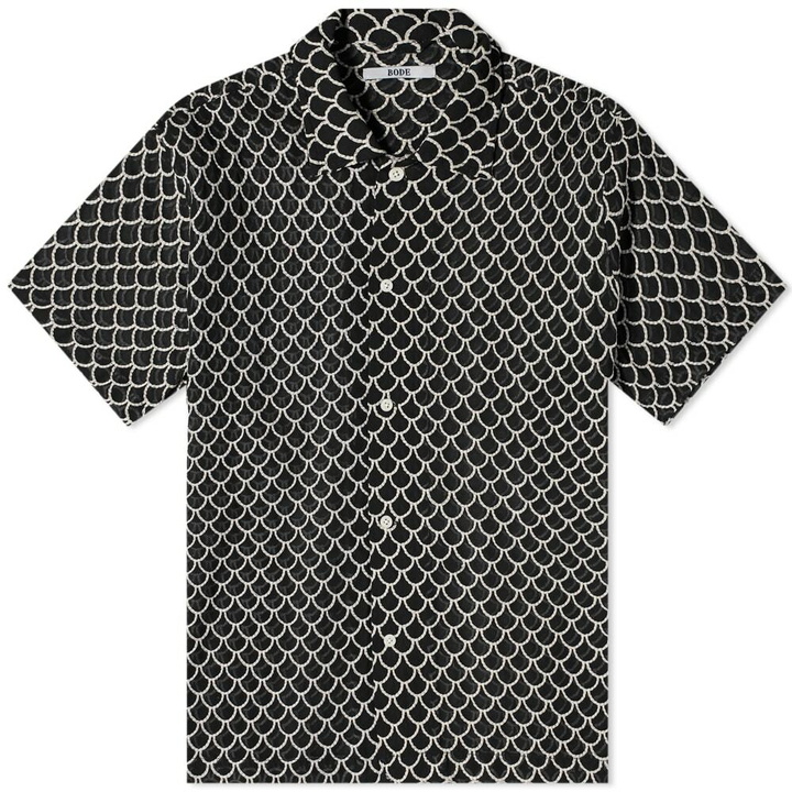 Photo: Bode Men's Embroidered Siren Vacation Shirt in Black