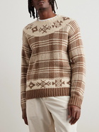 Polo Ralph Lauren - Checked Wool and Linen-Blend Sweater - Neutrals