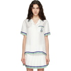 Casablanca White Hotel Emblem Short Sleeve Silk Shirt