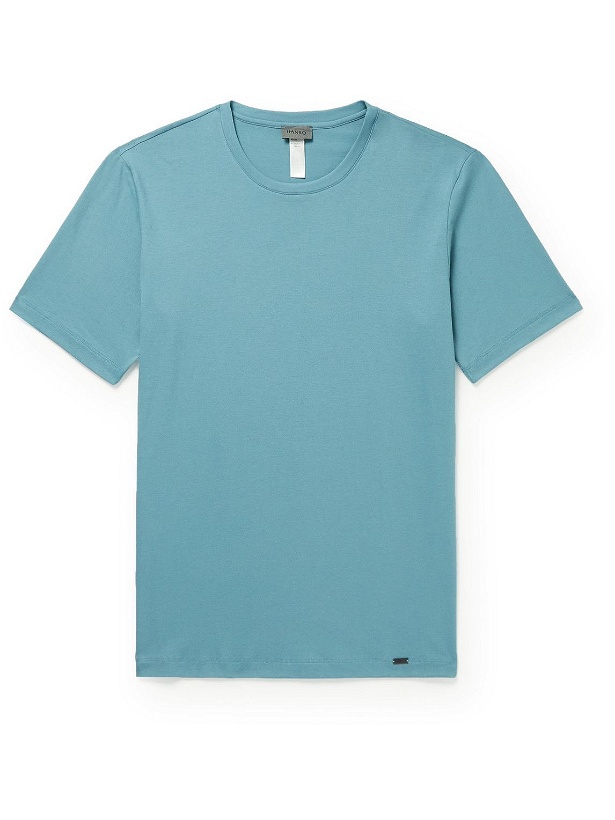 Photo: Hanro - Cotton-Jersey Pyjama T-Shirt - Blue