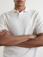 Altea - Pierre Honeycomb-Knit Cotton-Piqué Polo Shirt - White