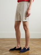 Portuguese Flannel - Spring Straight-Leg Embroidered Linen and Cotton-Blend Shorts - Neutrals