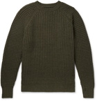 Kingsman - Waffle-Knit Wool and Cashmere-Blend Sweater - Green
