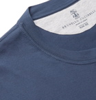 Brunello Cucinelli - Striped Cotton-Jersey T-Shirt - Blue
