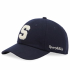 Sporty & Rich Women's Boucle S Wool Hat in Navy Cream 