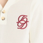Drôle de Monsieur Men's Monogram Knit Polo in Cream
