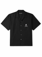 Mastermind World - Convertible-Collar Logo-Embroidered Cotton-Canvas Shirt - Black