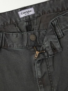 Corridor - Straight-Leg Garment-Dyed Stretch-Cotton Twill Trousers - Black