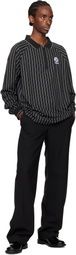 Metalwood Studio Black Ribbed LS Polo
