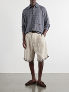 Kartik Research - Checked Cotton and Silk-Blend Shirt - Blue
