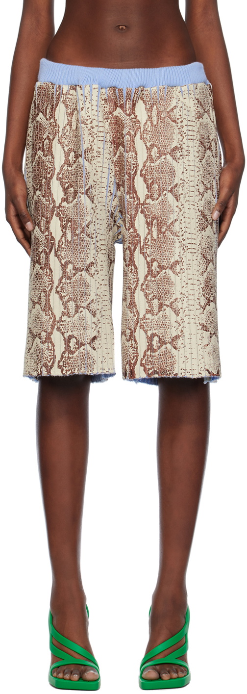 Stanley Raffington SSENSE Exclusive Off-White & Blue Shorts