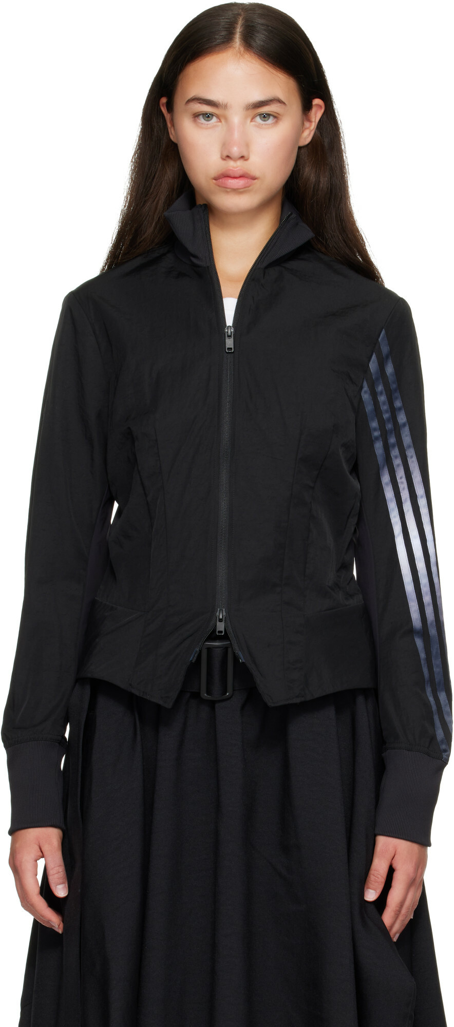 Y-3 Black Gradient 3-Stripes Nylon Track Jacket