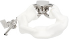 MM6 Maison Margiela White & Silver Cover Bracelet